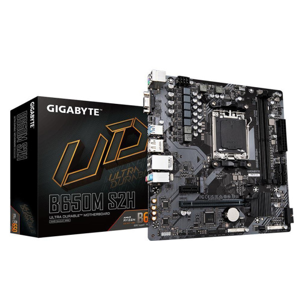 Mainboard GIGABYTE AMD B650 SAM5 Micro-ATX Memory DDR5 Memory slots 2 1xPCI-Express 3.0 1x 1xPCI-Express 4.0 16x 1xM.2 1x15pin D