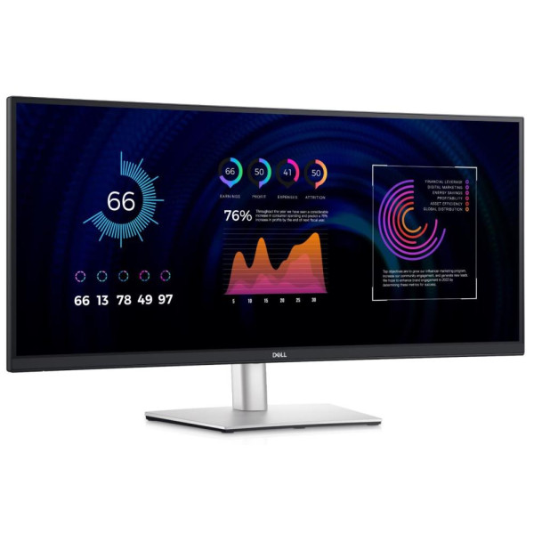 LCD Monitor DELL P3424WE 34" Business/Curved/21 : 9 Panel IPS 3440x1440 21:9 60Hz Matte 5 ms Swivel Height adjustable Tilt 210-B