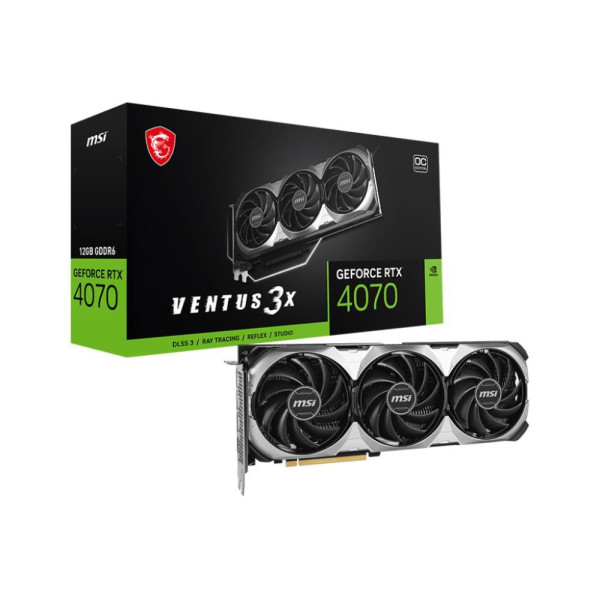 Graphics Card MSI NVIDIA GeForce RTX 4070 12 GB GDDR6 192 bit PCIE 4.0 16x GPU 2520 MHz 1xHDMI 3xDisplayPort RTX4070VEN3XE112GOC