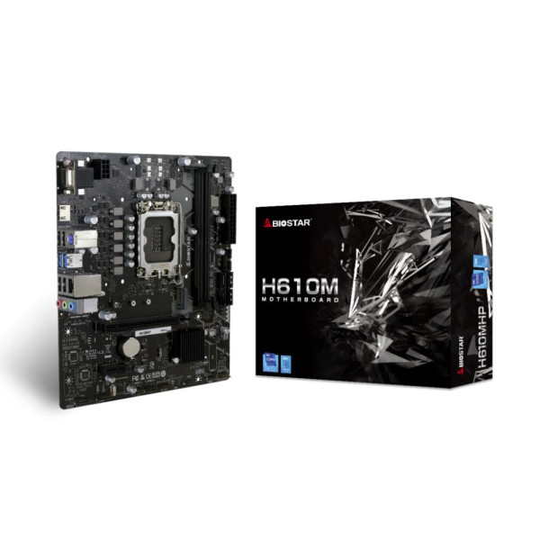 Mainboard BIOSTAR Intel H610 LGA1700 MicroATX Memory DDR4 Memory slots 2 1xPCI-Express 3.0 1x 1xPCI-Express 4.0 16x 1xM.2 1x15pi