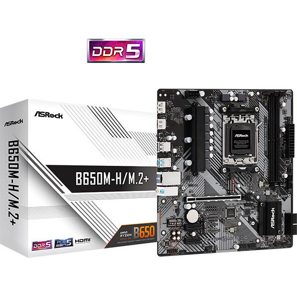 Mainboard ASROCK AMD B650 SAM5 Micro-ATX Memory DDR5 Memory slots 2 1xPCI-E 2xPCI-Express 4.0 1x 1xPCI-Express 4.0 16x 1xM.2 1xH