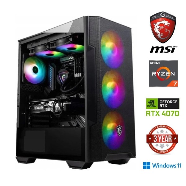 Ryzen 7 5700g 16GB 256GB SSD NVME RTX 4070 Windows 11