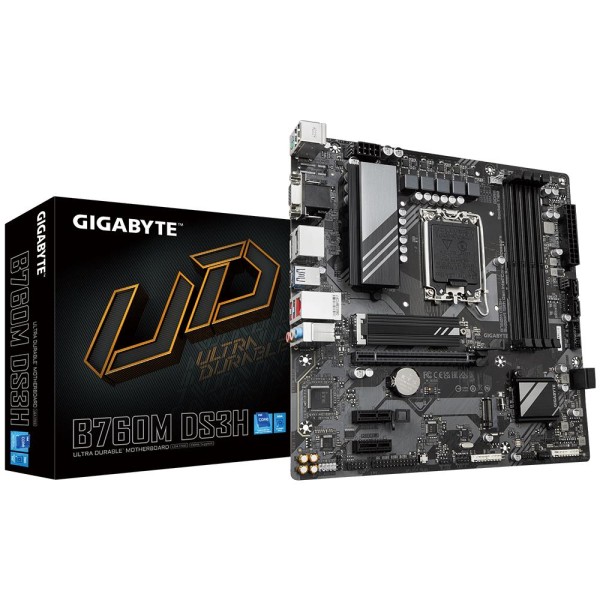 Mainboard GIGABYTE Intel B760 Express LGA1700 Micro-ATX Memory DDR5 Memory slots 4 2xPCI-Express 3.0 1x 1xPCI-Express 4.0 16x 2x