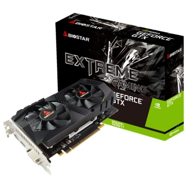 Graphics Card BIOSTAR NVIDIA GeForce GTX 1050 TI 4 GB GDDR5 128 bit PCIE 3.0 16x Memory 7008 MHz GPU 1291 MHz Dual Slot Fansink 