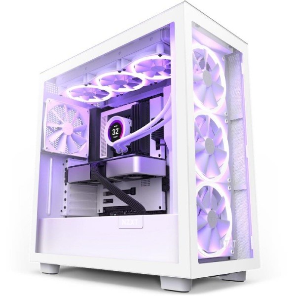 Case NZXT H7 Elite MidiTower Not included ATX MicroATX MiniITX Colour White CM-H71EW-02