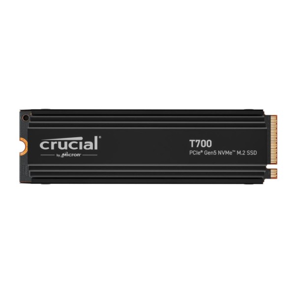 SSD CRUCIAL T700 1TB M.2 PCIe Gen5 NVMe TLC Write speed 9500 MBytes/sec Read speed 11700 MBytes/sec TBW 600 TB CT1000T700SSD5