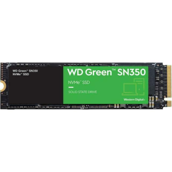 SSD WESTERN DIGITAL Green SN350 250GB M.2 PCIe Gen3 NVMe TLC Write speed 1500 MBytes/sec Read speed 2400 MBytes/sec 2.38mm TBW 4