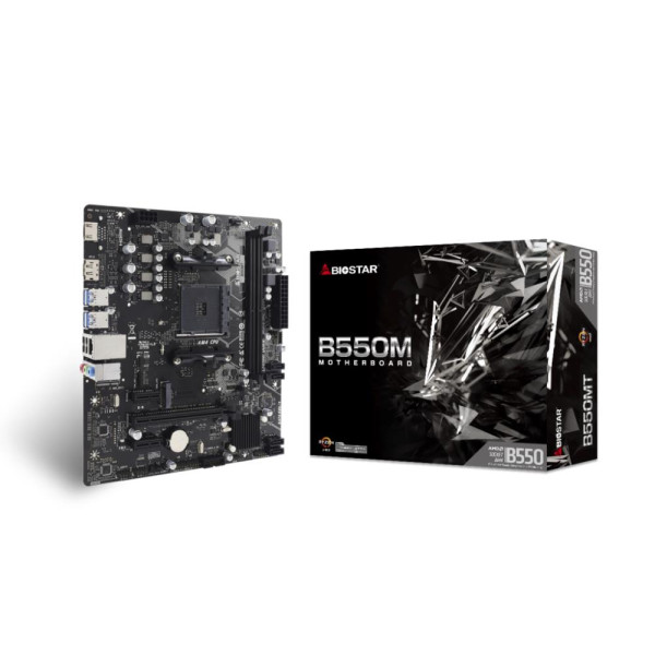 Mainboard BIOSTAR AMD B550 SAM4 Micro-ATX Memory DDR4 Memory slots 2 2xPCI-Express 3.0 1x 1xPCI-Express 3.0 16x 1xPCI-Express 4.