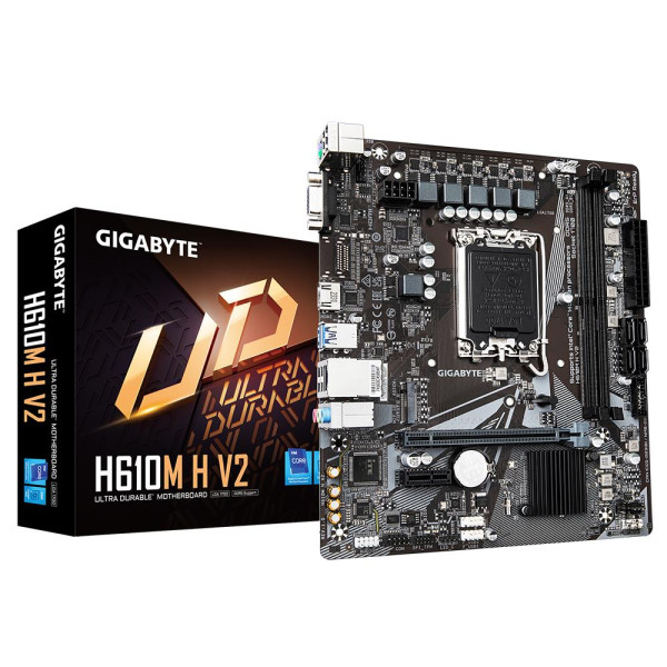 Mainboard GIGABYTE Intel H610 LGA1700 Micro-ATX Memory DDR5 Memory slots 2 1xPCI-Express 3.0 1x 1xPCI-Express 4.0 16x 1xM.2 1x15