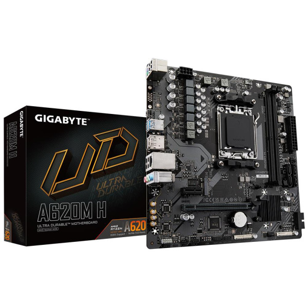 Mainboard GIGABYTE AMD A620 SAM5 Micro-ATX Memory DDR5 Memory slots 2 1xPCI-Express 3.0 16x 1xPCI-Express 4.0 16x 1xM.2 1xHDMI 1