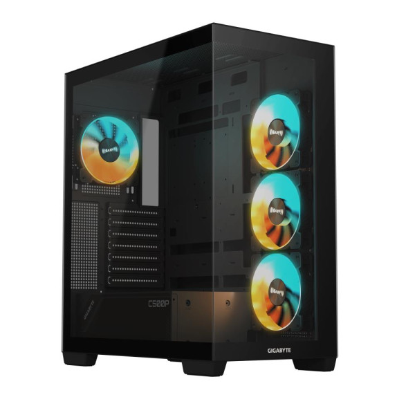 Case GIGABYTE GB-C500P ST MidiTower Case product features Transparent panel ATX MicroATX MiniITX Colour Black GB-C500PST