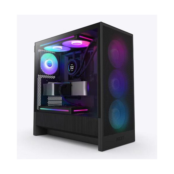 Case NZXT H5 FLOW RGB 2024 MidiTower Case product features Transparent panel Not included ATX EATX MicroATX MiniITX Colour Black