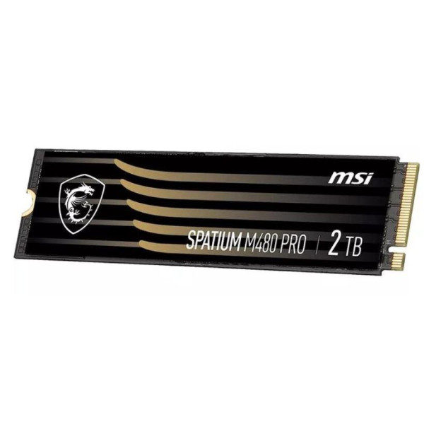 SSD MSI SPATIUM M480 PRO 2TB M.2 PCIe Gen4 NVMe 3D NAND Write speed 7000 MBytes/sec Read speed 7400 MBytes/sec 2.15mm TBW 1400 T