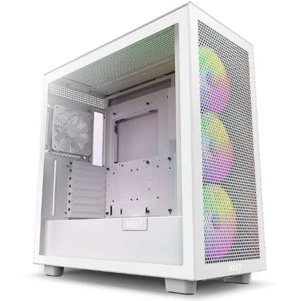 Case NZXT H7 Flow RGB MidiTower ATX EATX MicroATX MiniITX Colour White CM-H72FW-R1