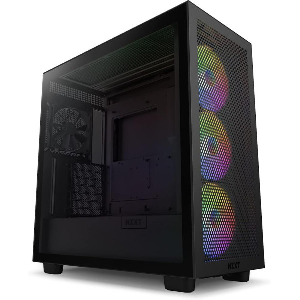 Case NZXT H7 Flow RGB MidiTower ATX EATX MicroATX MiniITX Colour Black CM-H72FB-R1