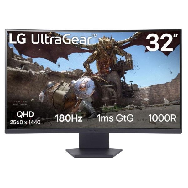 LCD Monitor LG 32GS60QC-B 32" Gaming/Curved Panel VA 2560x1440 16:9 180 Hz Matte 1 ms Tilt 32GS60QC-B