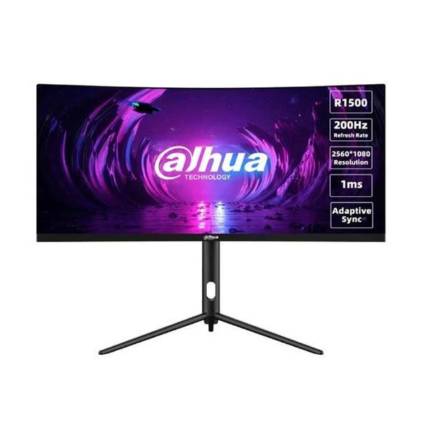 LCD Monitor DAHUA DHI-LM30-E330CA 30" Gaming/Curved/21 : 9 Panel VA 2560x1080 21:9 200Hz 1 ms Swivel Tilt Colour Black LM30-E330