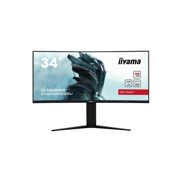 LCD Monitor IIYAMA 34" Gaming/Curved/21 : 9 Panel VA 3440x1440 21:9 180Hz Matte 0.4 ms Speakers Height adjustable Tilt Colour Bl