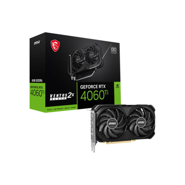 Graphics Card MSI NVIDIA GeForce RTX 4060 Ti 8 GB GDDR6 128 bit PCIE 4.0 16x Dual Slot Fansink 1xHDMI 3xDisplayPort 4060TIVENT2X