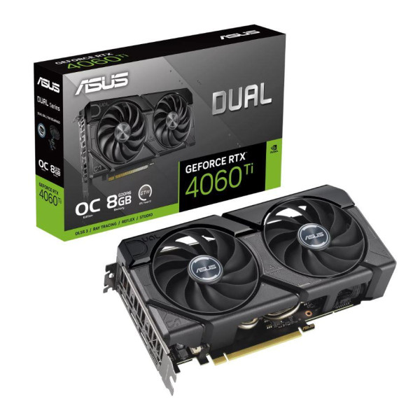 Graphics Card ASUS NVIDIA GeForce RTX 4060 Ti 8 GB GDDR6 128 bit PCIE 4.0 16x GPU 2565 MHz Dual Slot Fansink 1xHDMI 3xDisplayPor