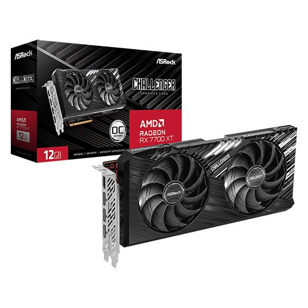 Graphics Card ASROCK AMD Radeon RX 7700 XT 12 GB GDDR6 192 bit PCIE 4.0 16x Two and Half Slot Fansink 1xHDMI 3xDisplayPort RX770