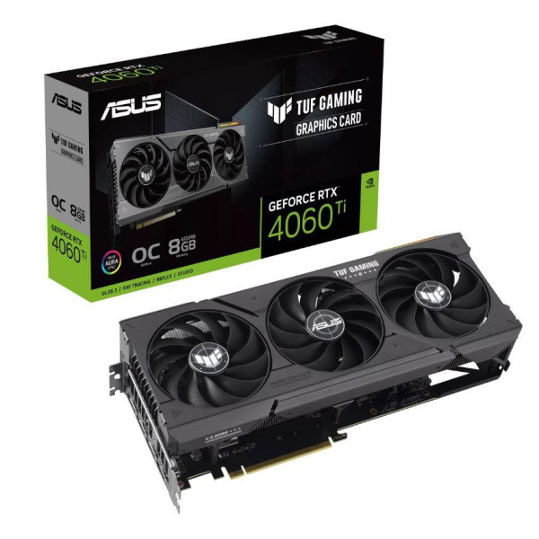 Graphics Card ASUS NVIDIA GeForce RTX 4060 Ti 8 GB GDDR6 128 bit PCIE 4.0 16x 1xHDMI 3xDisplayPort TUF-RTX4060TI-O8G-GAMING