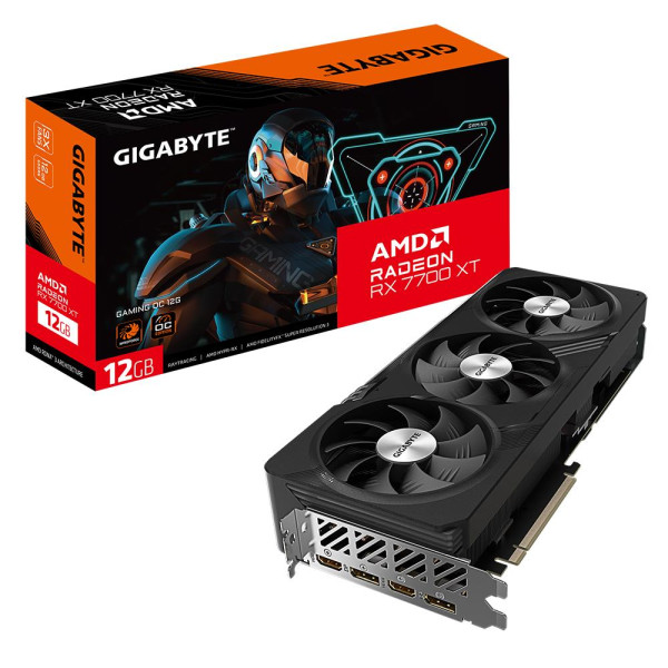 Graphics Card GIGABYTE AMD Radeon RX 7700 XT 12 GB GDDR6 192 bit PCIE 4.0 16x 2xHDMI 2xDisplayPort GV-R77XTGAMINGOC-12GD