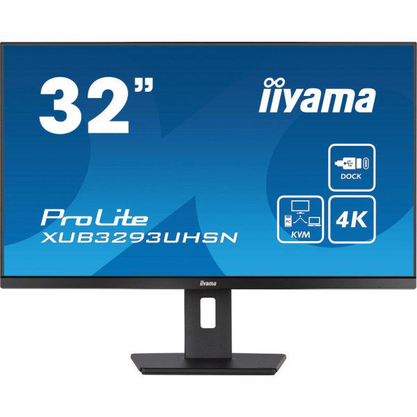 LCD Monitor IIYAMA XUB3293UHSN-B5 32" 4K Panel IPS 3840x2160 16:9 Matte 5 ms Speakers Swivel Height adjustable Tilt Colour Black